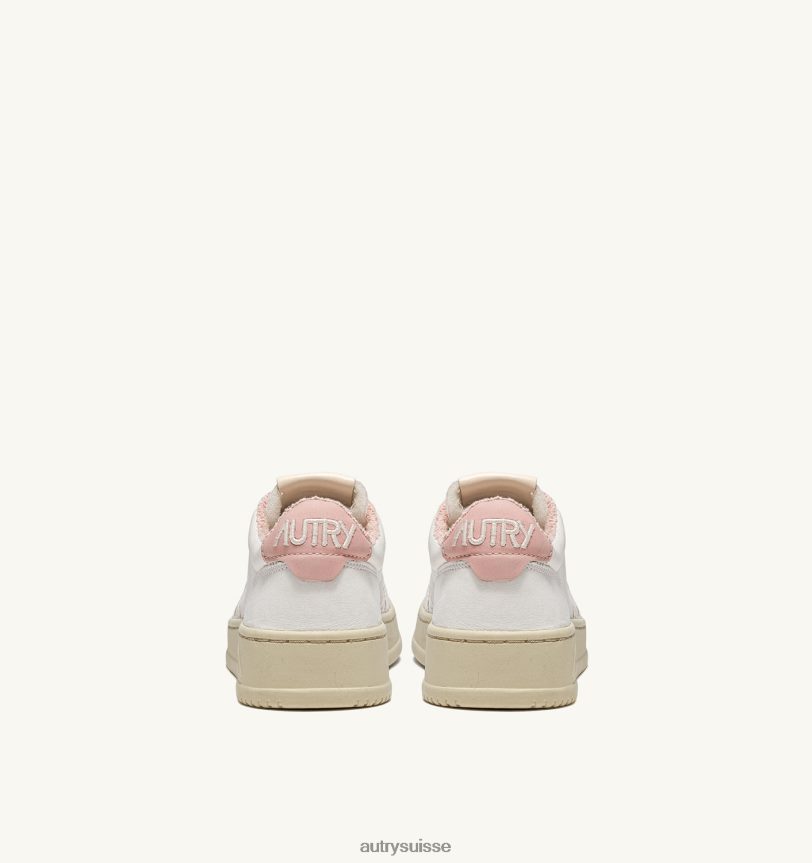 baskets basses médaillées en pelle morbida di capra e spugna bianco e powder 28NX00223 suisse femmes Autry