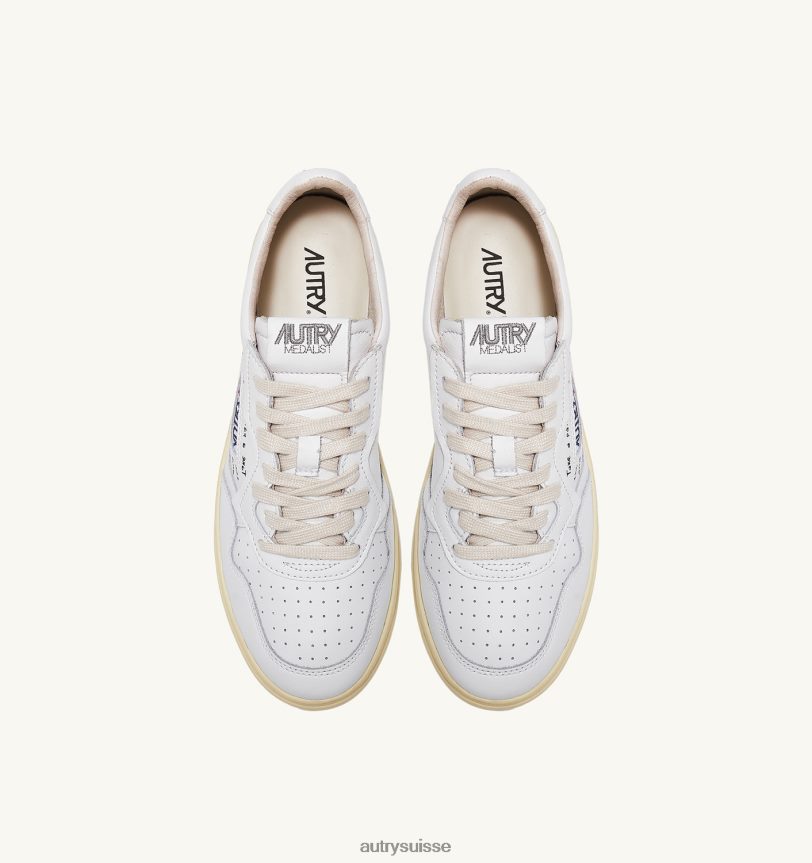 baskets basses medalist en cuir blanc avec lettrage noir 28NX00167 suisse femmes Autry