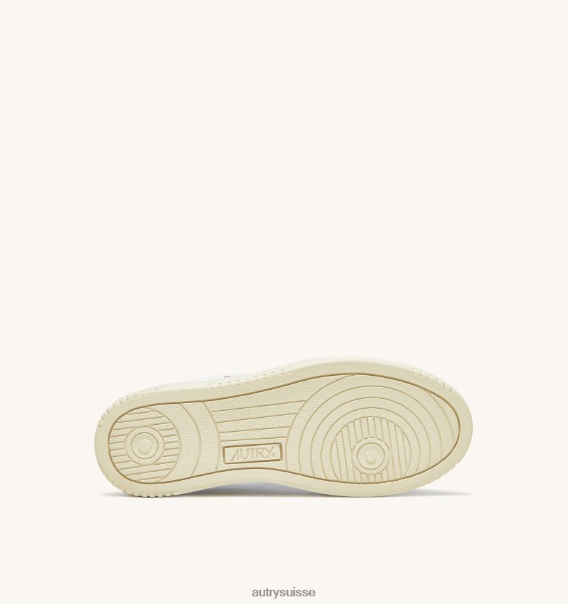 baskets basses medalist en cuir blanc avec lettrage rouge 28NX00168 suisse femmes Autry