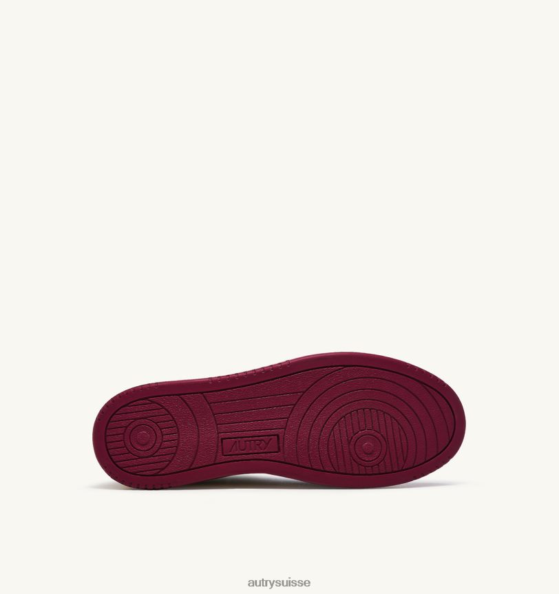 baskets basses medalist en cuir blanc et bordeaux 28NX00178 suisse femmes Autry