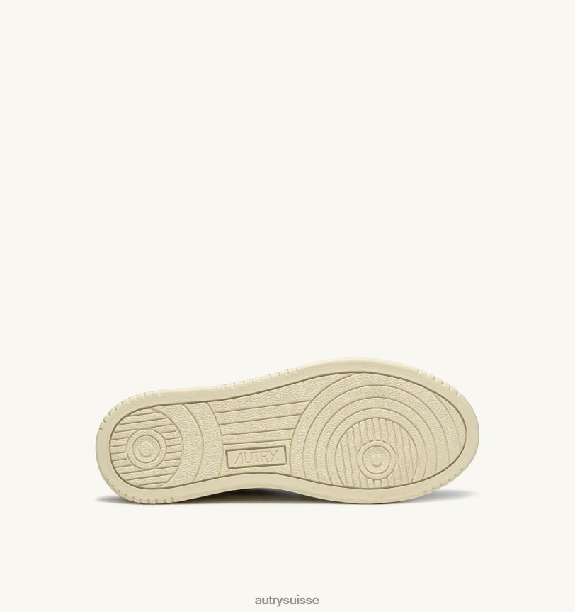 baskets basses medalist en cuir blanc et jaune 28NX00164 suisse femmes Autry