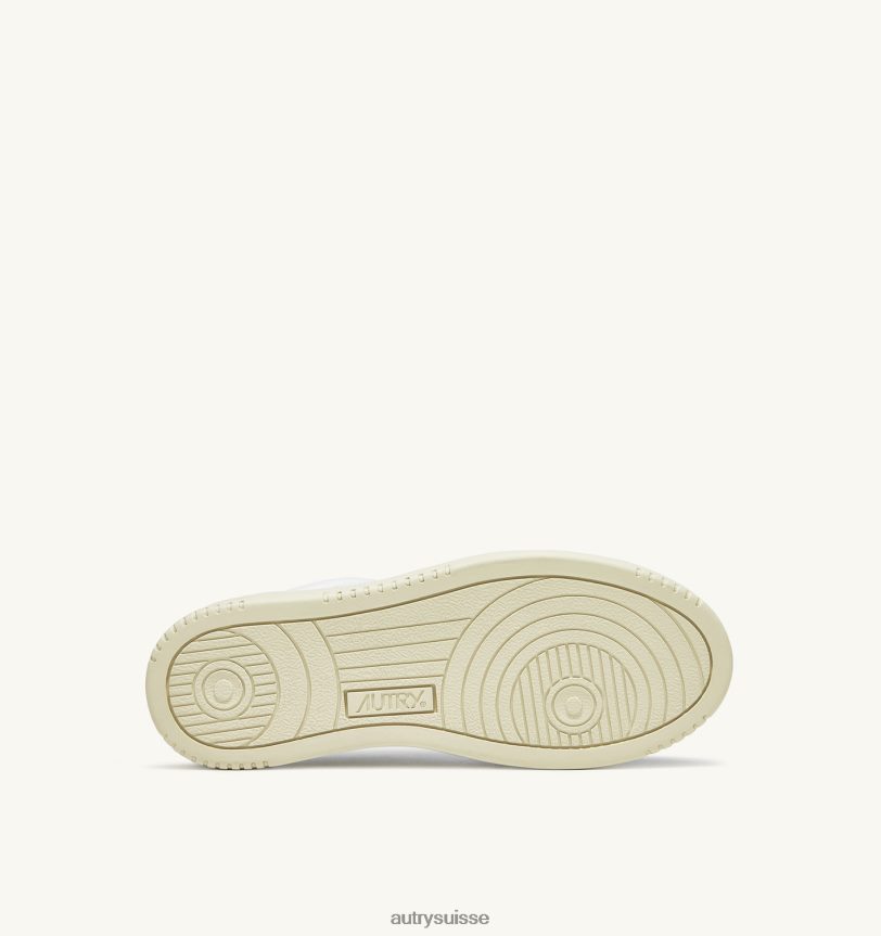 baskets basses medalist en cuir blanc et marron cuivré 28NX00175 suisse femmes Autry