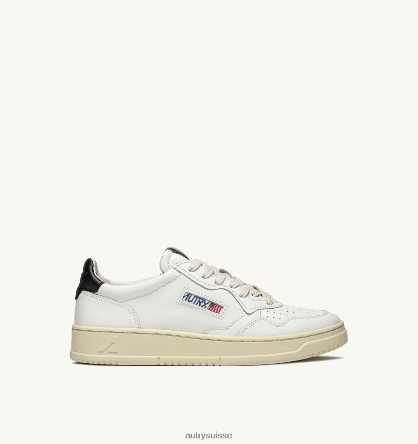 baskets basses medalist en cuir blanc et noir 28NX00165 suisse femmes Autry