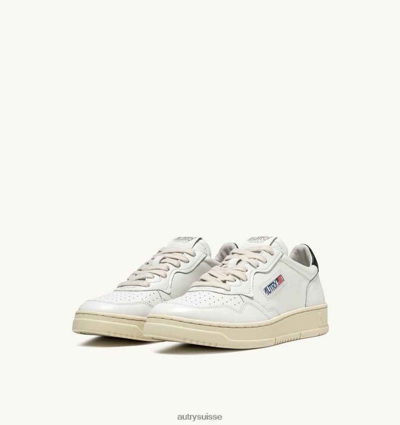 baskets basses medalist en cuir blanc et noir 28NX00165 suisse femmes Autry
