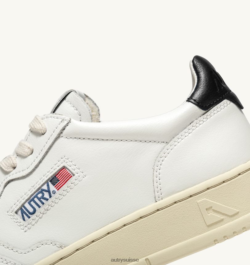 baskets basses medalist en cuir blanc et noir 28NX00165 suisse femmes Autry