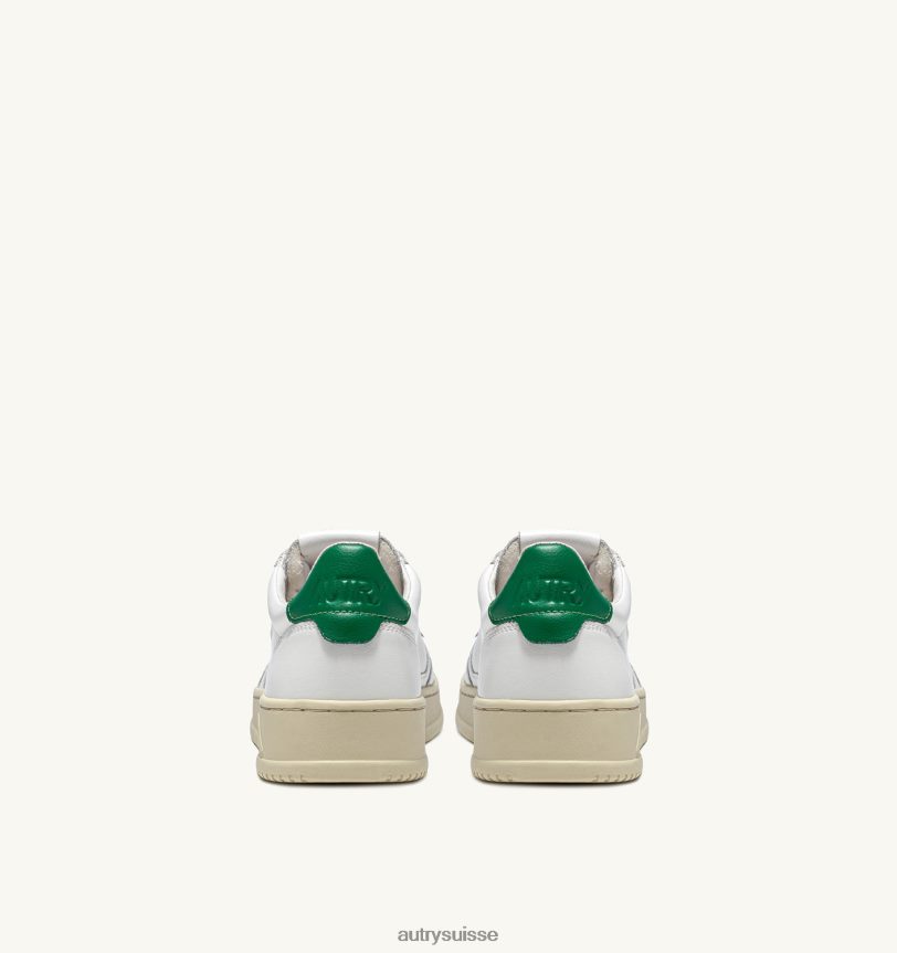 baskets basses medalist en cuir blanc vert 28NX00211 suisse femmes Autry