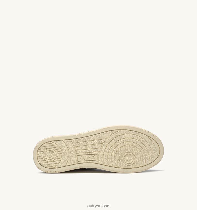 baskets basses medalist en cuir blanc vert 28NX00211 suisse femmes Autry