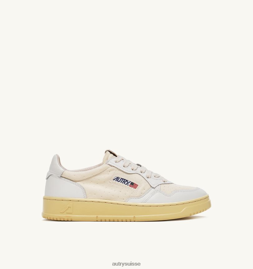 baskets basses medalist en cuir et toile blanc 28NX00244 suisse femmes Autry
