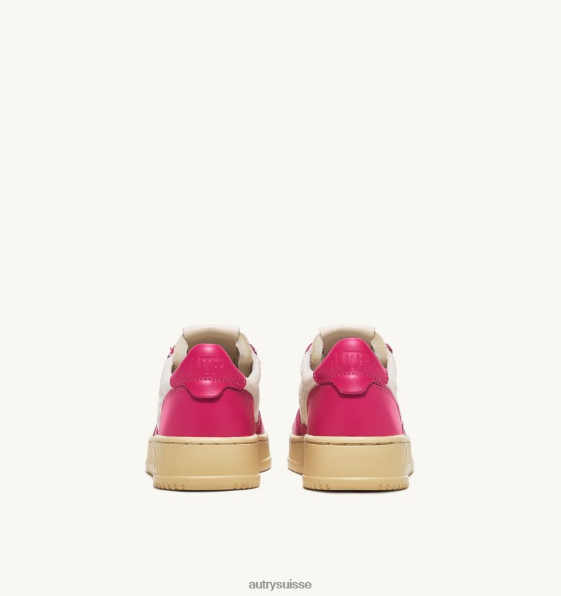 baskets basses medalist en cuir et toile blanc et ton bulle 28NX00246 suisse femmes Autry