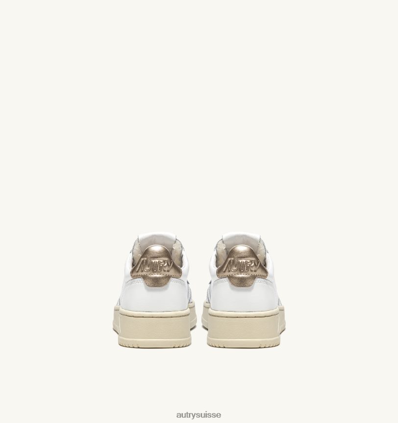 baskets basses medalist en cuir or blanc 28NX00163 suisse femmes Autry