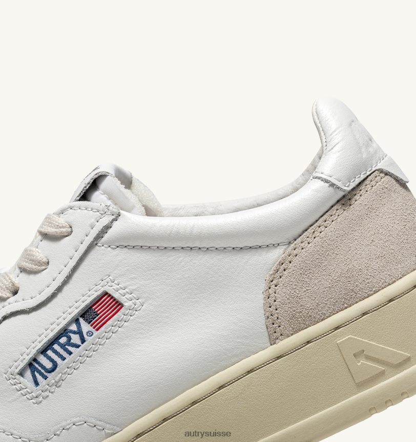 baskets basses medalist en daim et cuir blanc 28NX00170 suisse femmes Autry