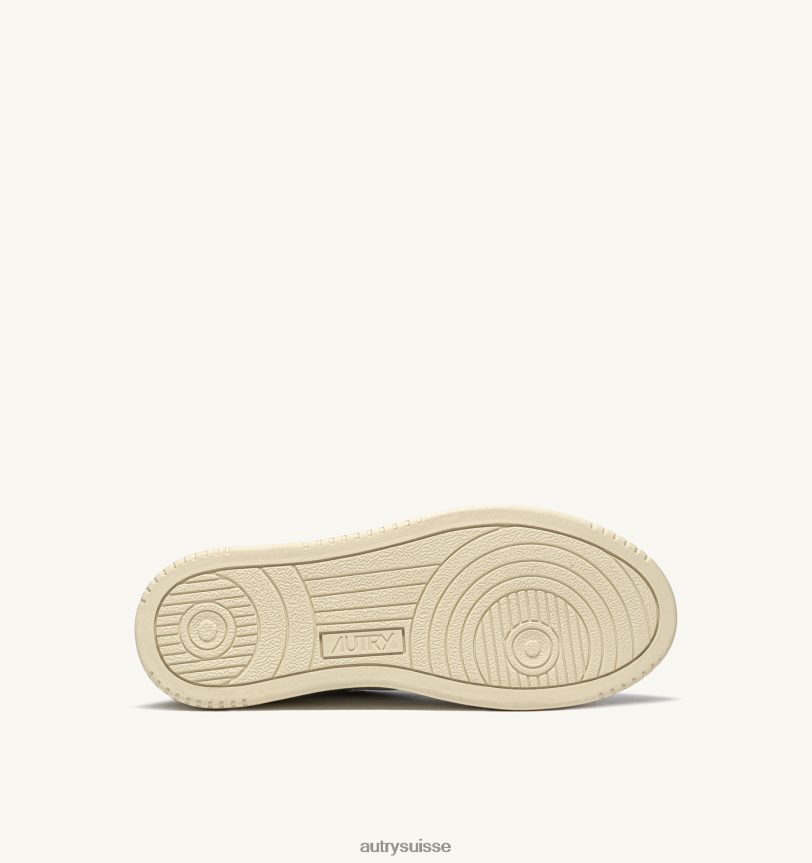 baskets basses medalist en daim et cuir blanc et jaune 28NX00172 suisse femmes Autry