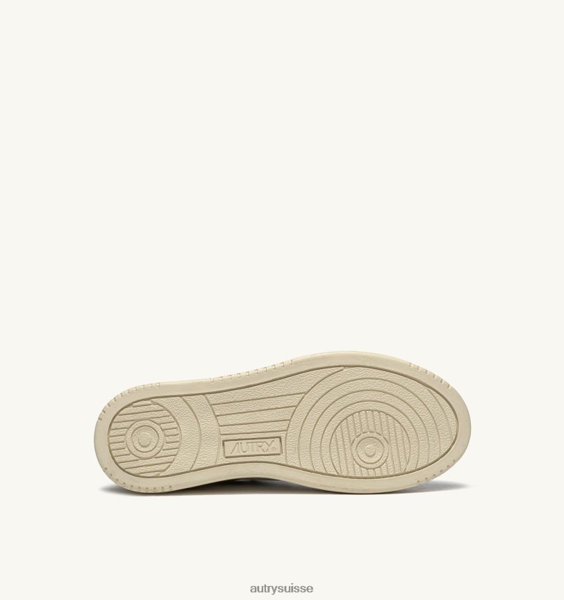 baskets basses medalist en daim et cuir blanc et rose poudré 28NX00217 suisse femmes Autry