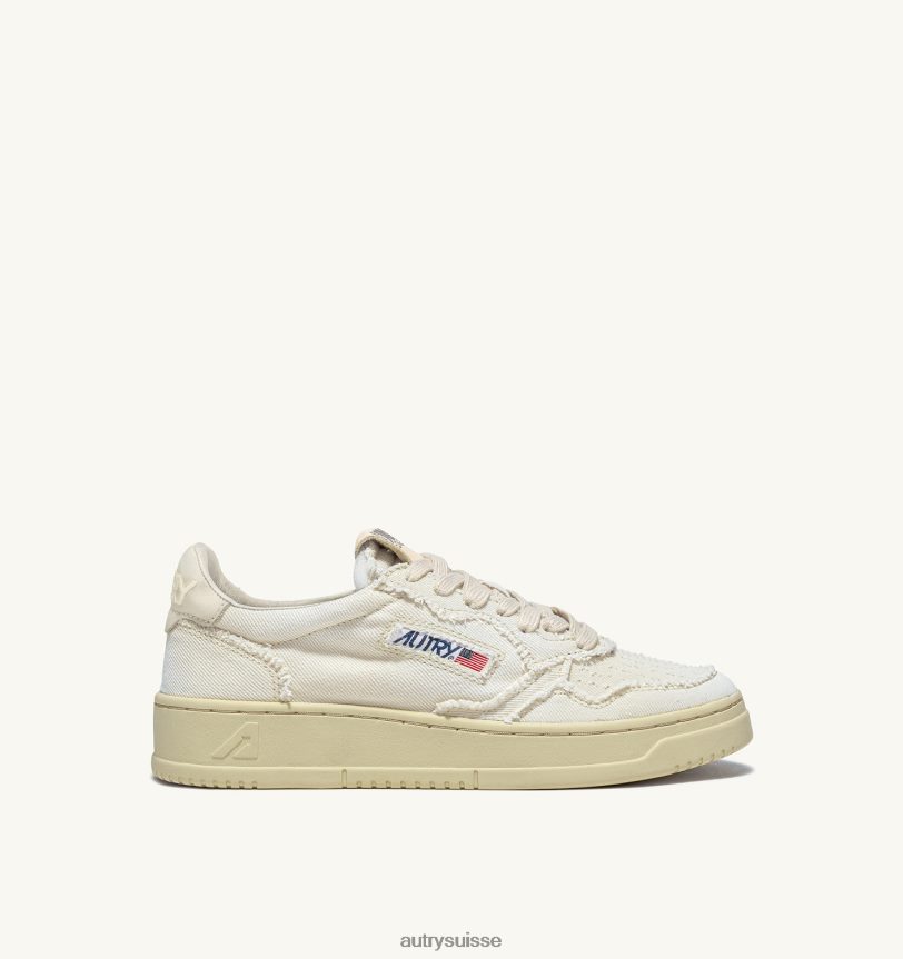 baskets basses medalist en denim blanc ivoire 28NX00212 suisse femmes Autry
