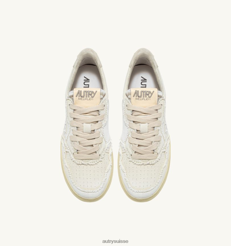 baskets basses medalist en denim blanc ivoire 28NX00212 suisse femmes Autry