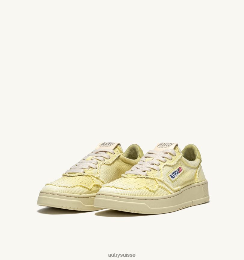 baskets basses medalist en denim jaune iris 28NX00213 suisse femmes Autry