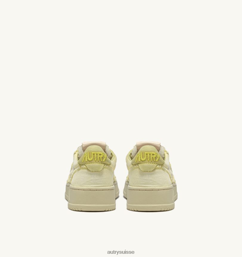 baskets basses medalist en denim jaune iris 28NX00213 suisse femmes Autry