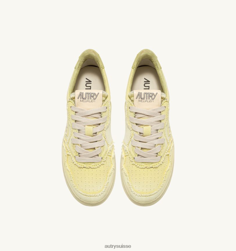baskets basses medalist en denim jaune iris 28NX00213 suisse femmes Autry