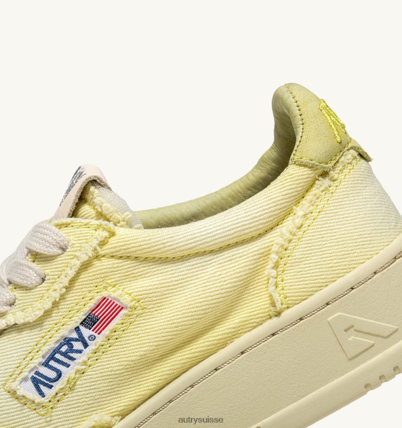 baskets basses medalist en denim jaune iris 28NX00213 suisse femmes Autry