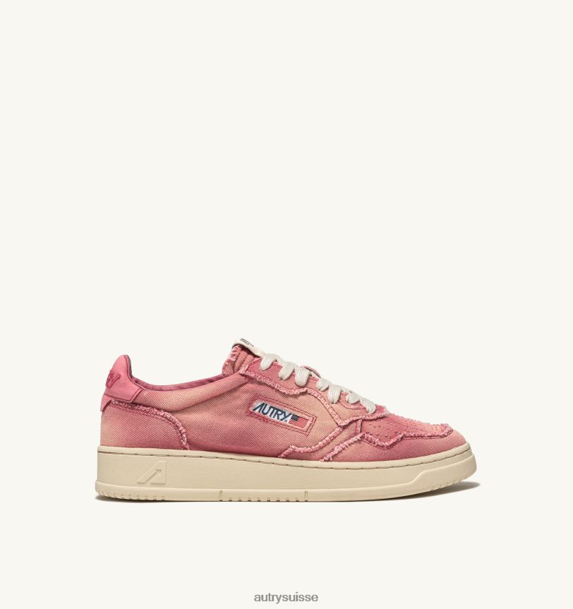 baskets basses medalist en denim rose corail 28NX00243 suisse femmes Autry