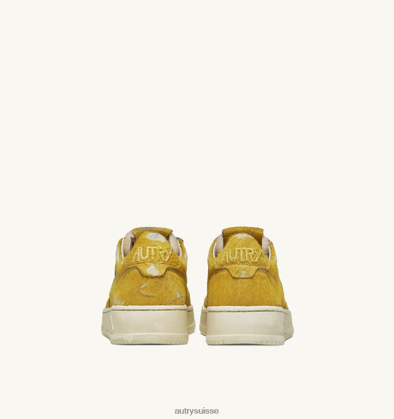baskets basses medalist en poney jaune 28NX00221 suisse femmes Autry