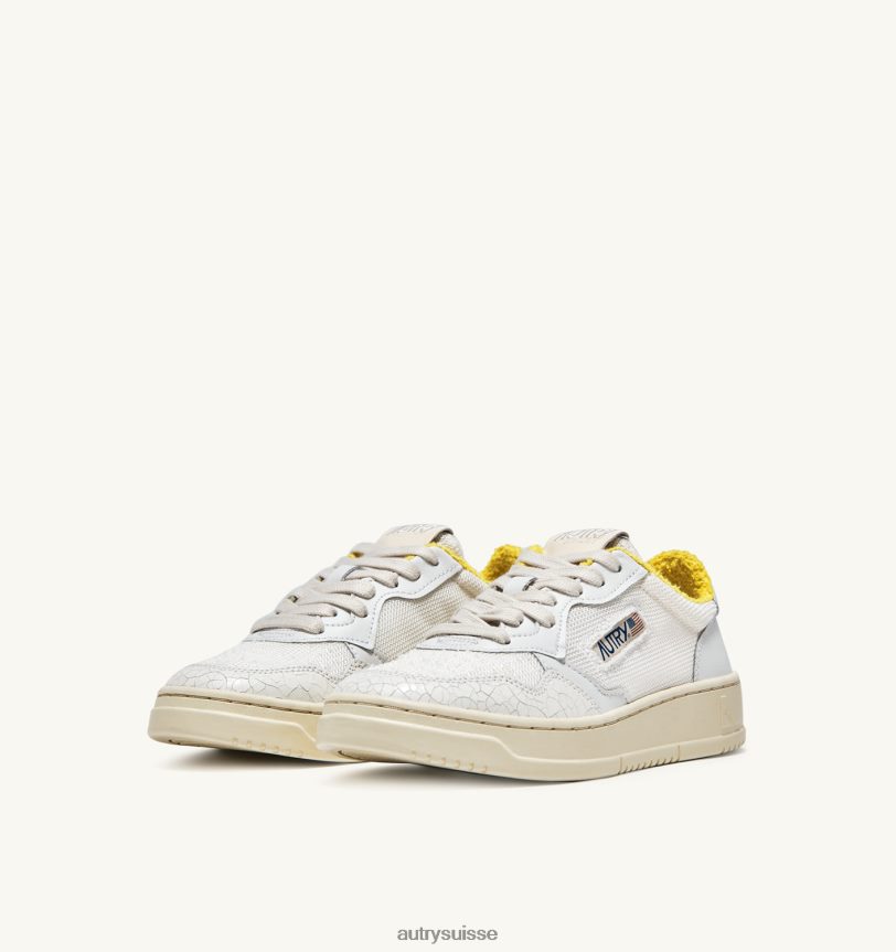 baskets basses medalist en éponge jaune et effet dragon 28NX00247 suisse femmes Autry