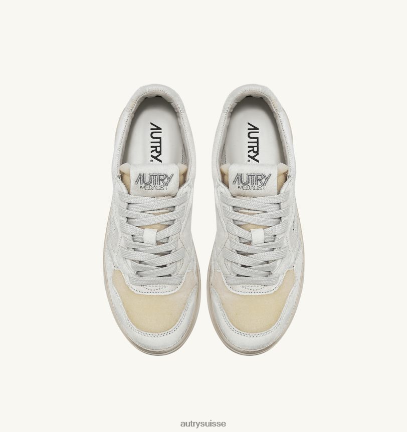 baskets basses medalist en poulain blanc 28NX00220 suisse femmes Autry