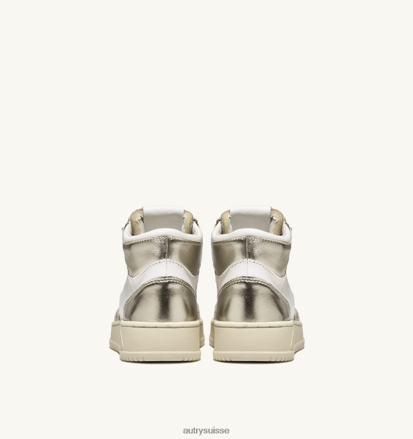 baskets bicolores medalist mid en cuir blanc et platine 28NX00237 suisse femmes Autry