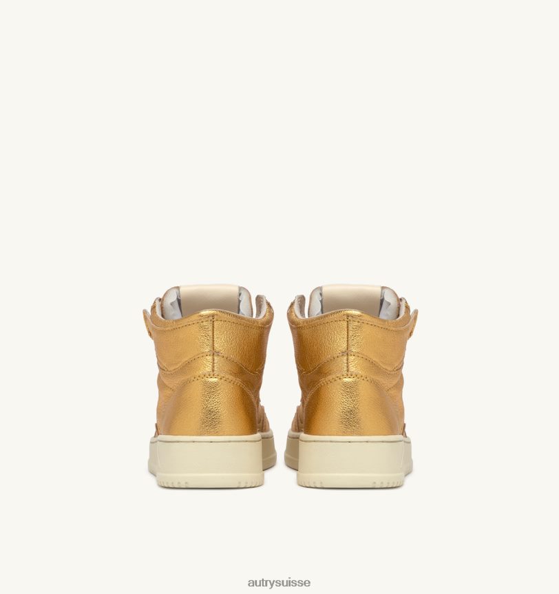 baskets medalist mid en cuir de chèvre laminé bronze 28NX00209 suisse femmes Autry