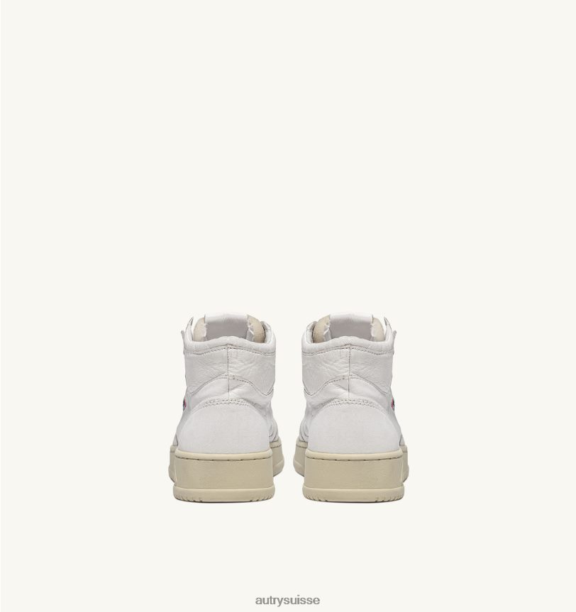baskets medalist mid en cuir de chèvre souple blanc 28NX00192 suisse femmes Autry