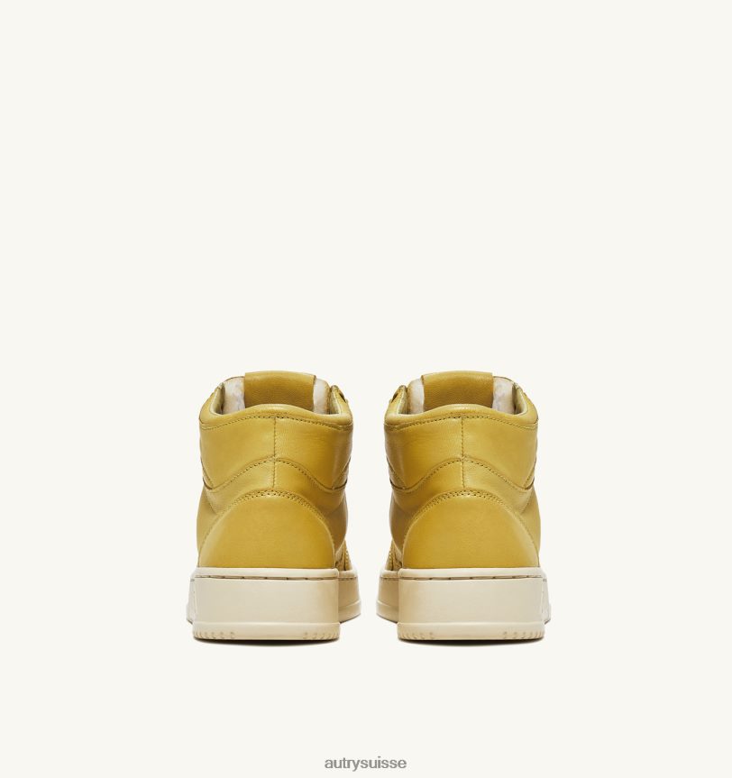 baskets medalist mid en cuir de chèvre souple iris jaune 28NX00229 suisse femmes Autry