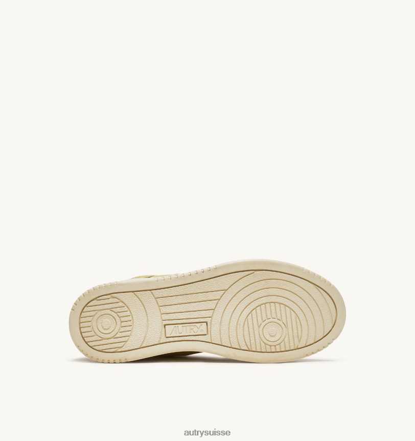 baskets medalist mid en cuir de chèvre souple iris jaune 28NX00229 suisse femmes Autry