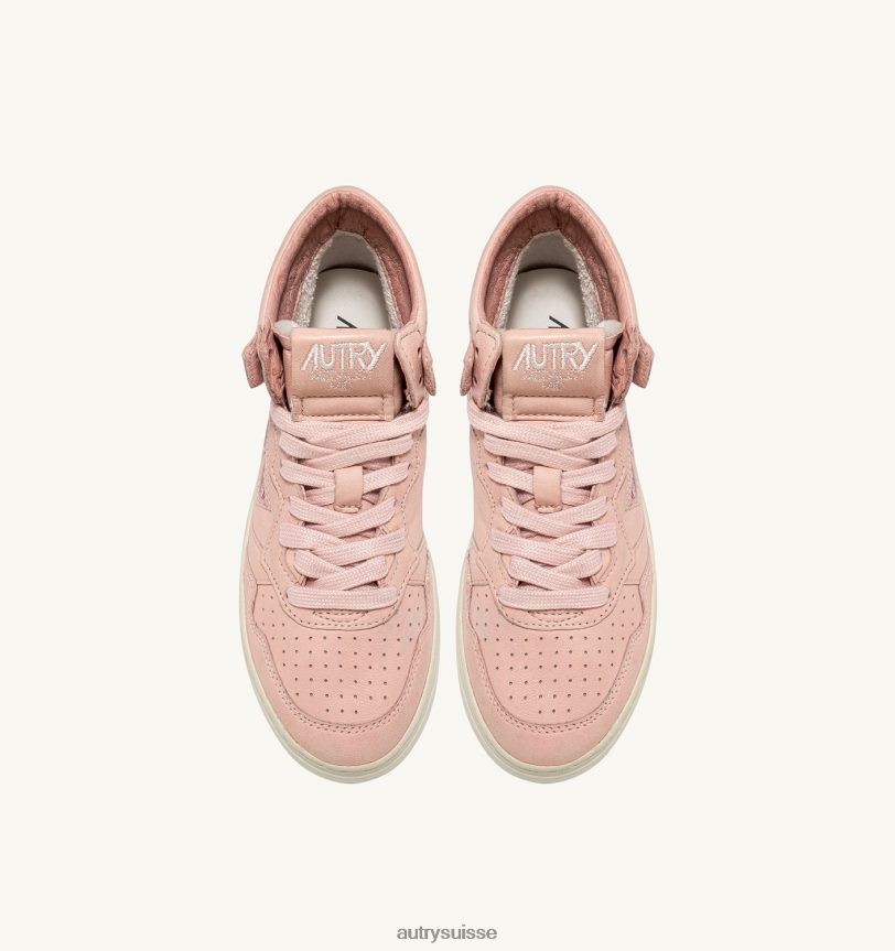 baskets medalist mid en cuir de chèvre souple pêche 28NX00228 suisse femmes Autry