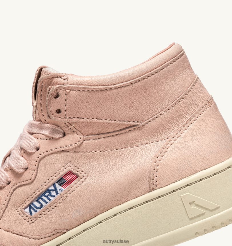 baskets medalist mid en cuir de chèvre souple pêche 28NX00228 suisse femmes Autry