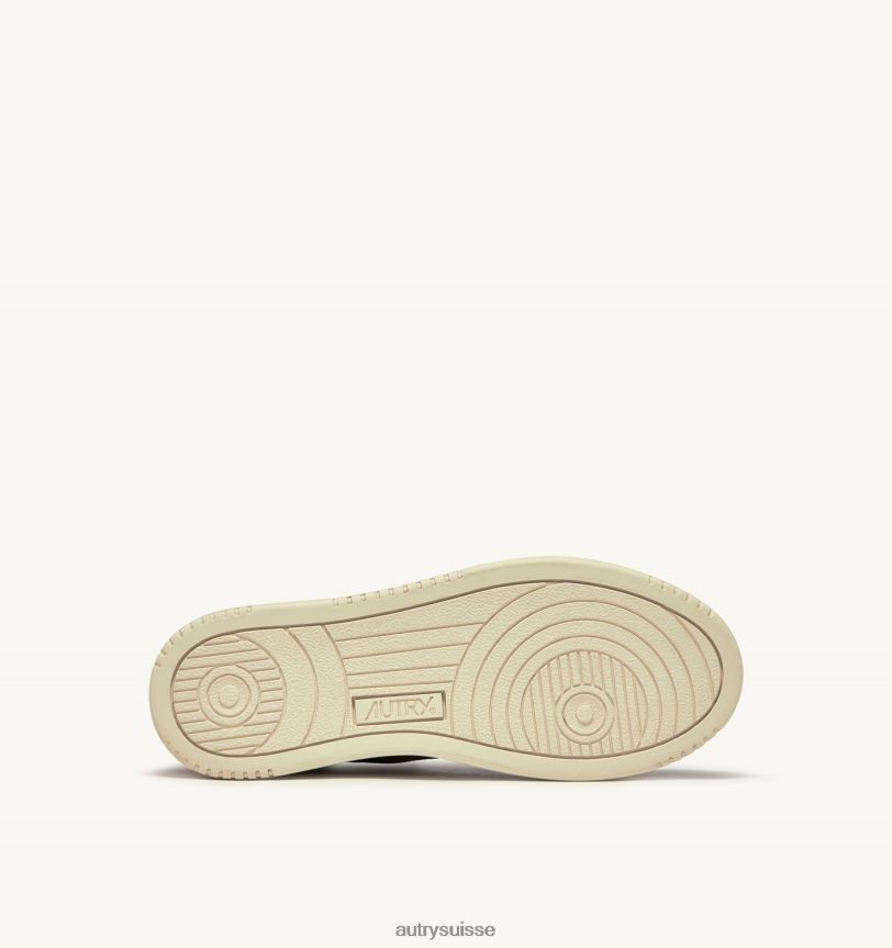baskets medalist mid en cuir et daim platine et marron 28NX00235 suisse femmes Autry
