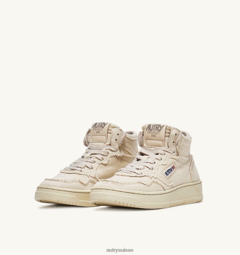 baskets medalist mid en denim blanc ivoire 28NX00226 suisse femmes Autry