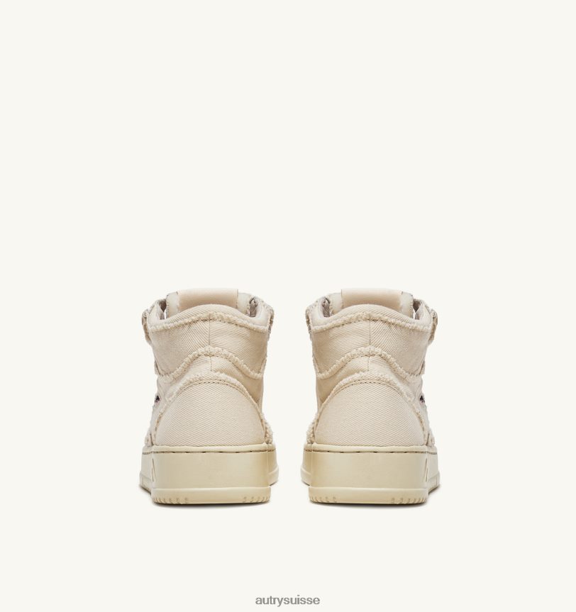 baskets medalist mid en denim blanc ivoire 28NX00226 suisse femmes Autry