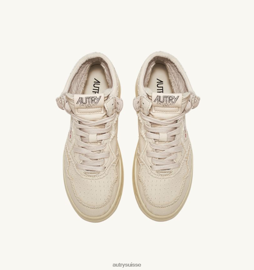 baskets medalist mid en denim blanc ivoire 28NX00226 suisse femmes Autry