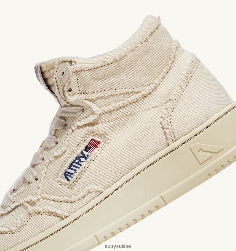 baskets medalist mid en denim blanc ivoire 28NX00226 suisse femmes Autry