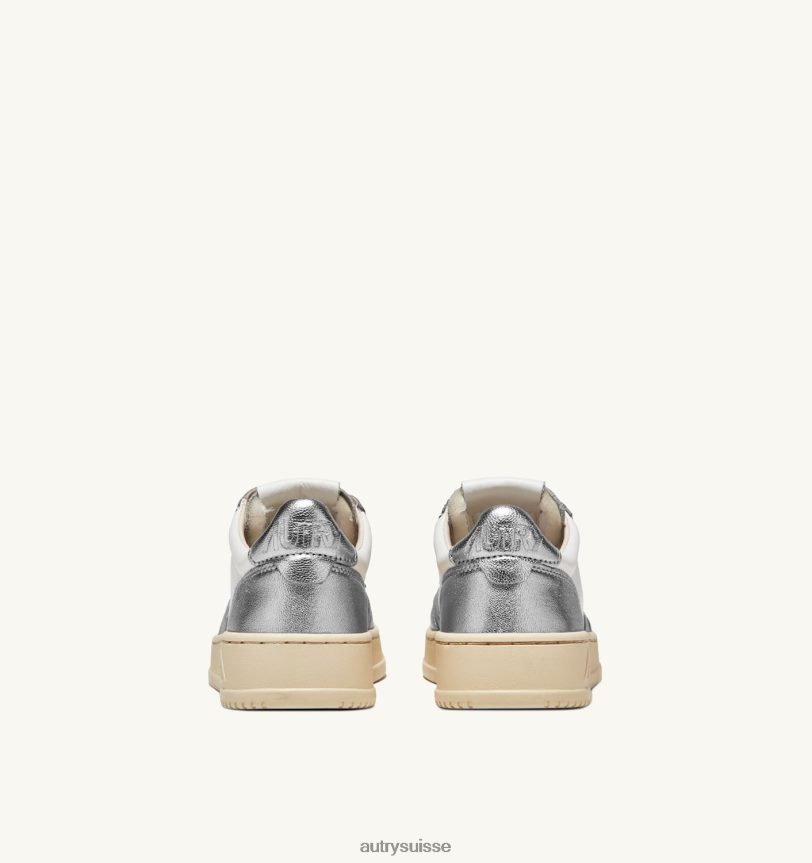sneakers bicolores medalist mid en cuir blanc et argent 28NX00225 suisse femmes Autry