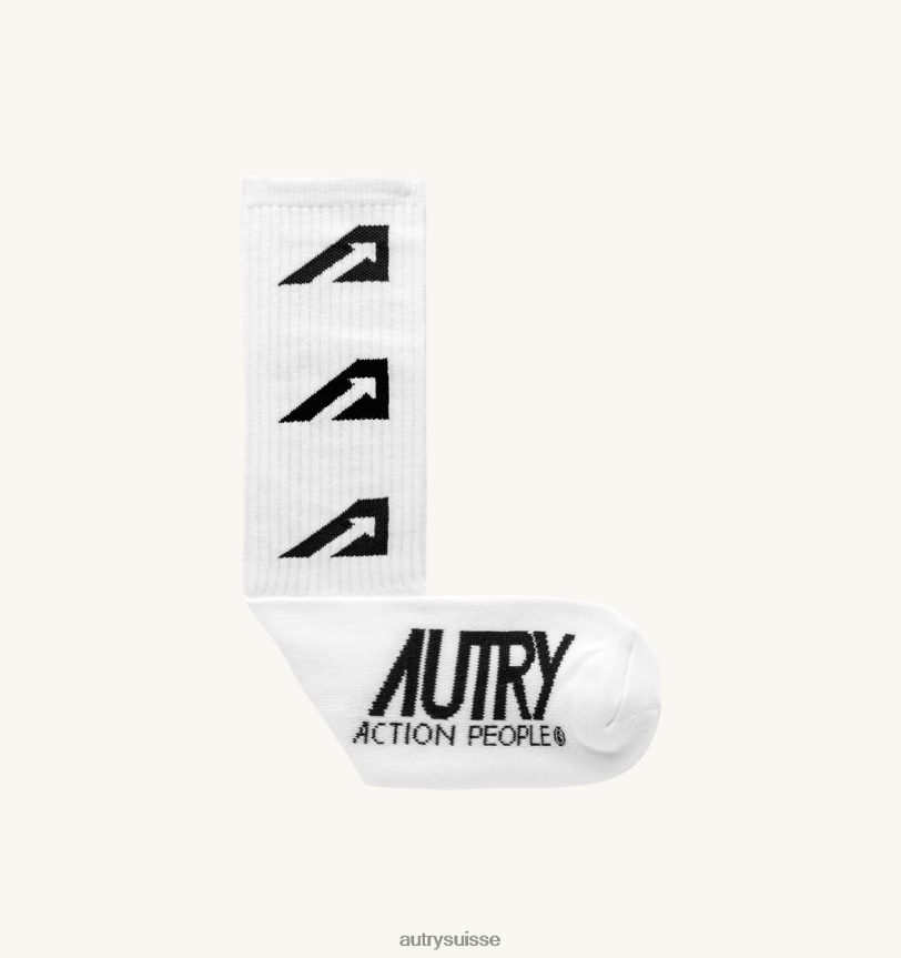 chaussettes à logo iconique blanches 28NX00150 suisse femmes Autry