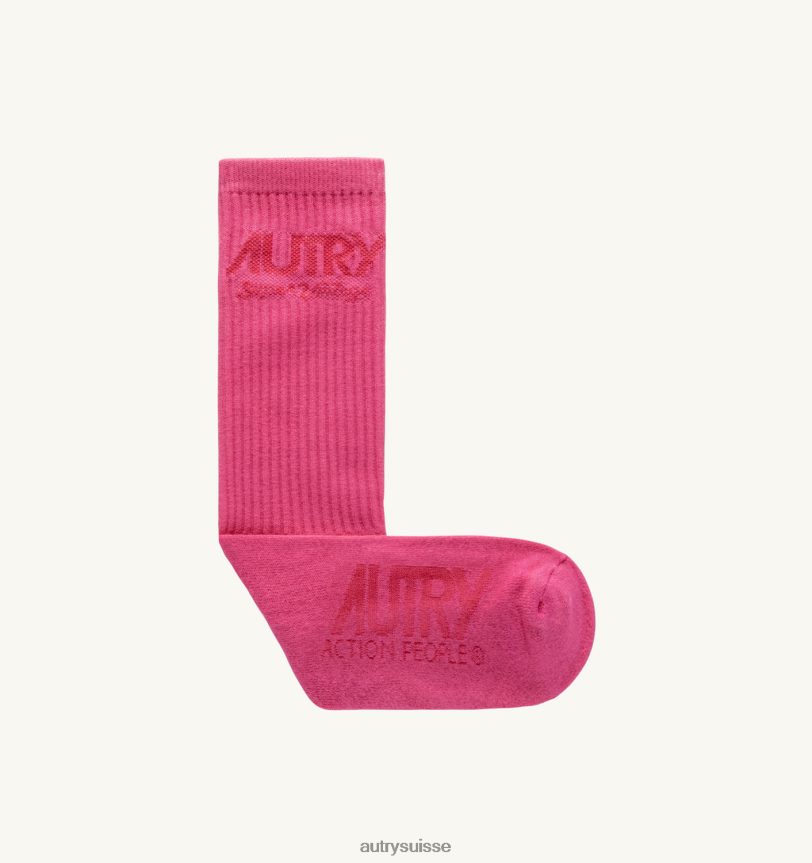 chaussettes logo supervintage roses 28NX00153 suisse femmes Autry