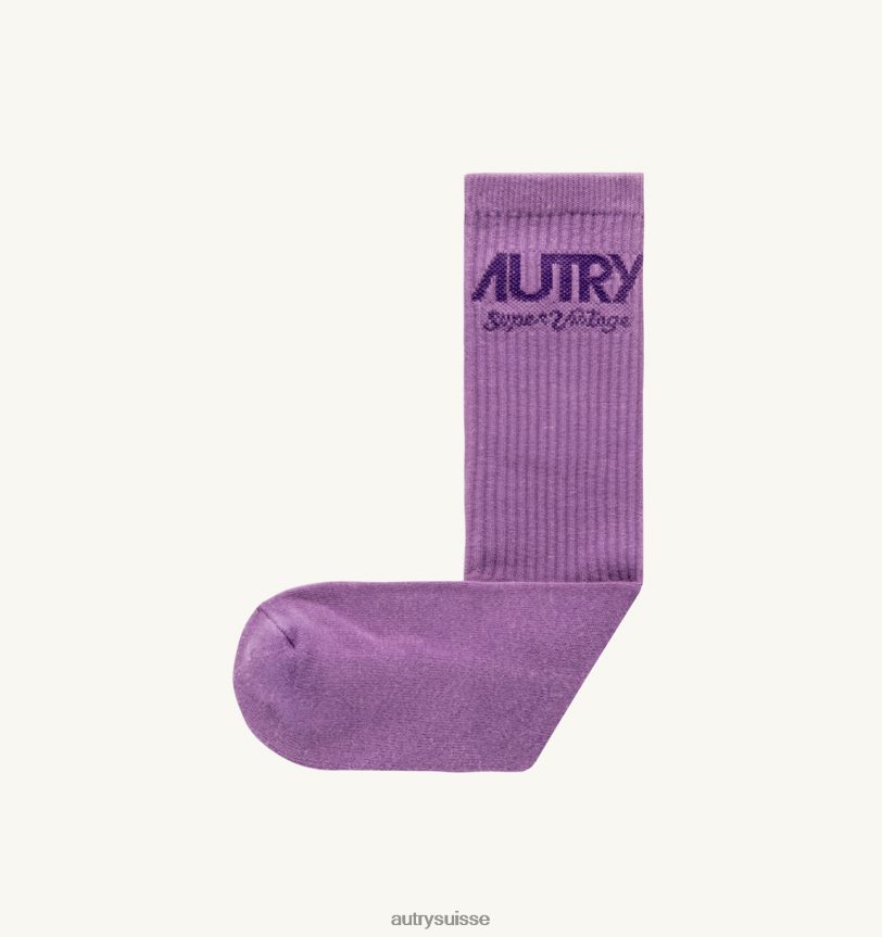 chaussettes logo supervintage violet 28NX00155 suisse femmes Autry