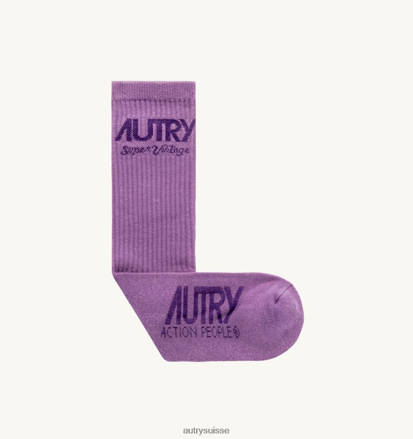 chaussettes logo supervintage violet 28NX00155 suisse femmes Autry