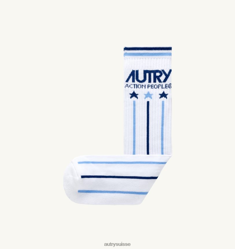chaussettes logo tennis blanches 28NX00156 suisse femmes Autry