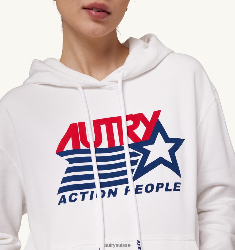 sweat capuche logo iconique blanc 28NX00278 suisse femmes Autry