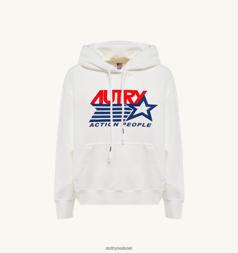 sweat capuche logo iconique blanc 28NX00278 suisse femmes Autry