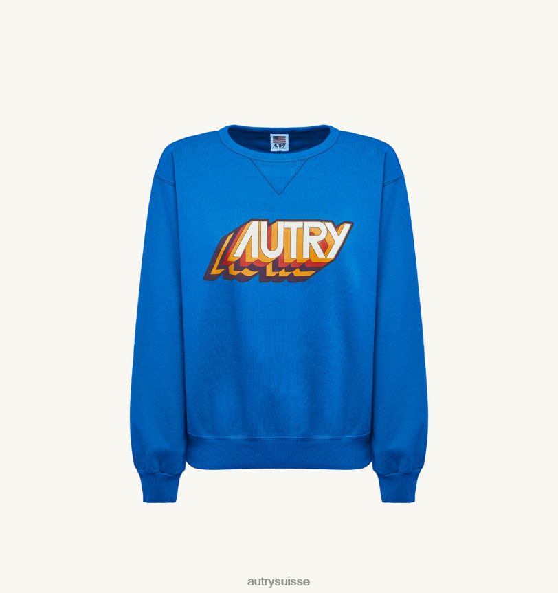 sweat col rond logo aerobic bluette 28NX00277 suisse femmes Autry