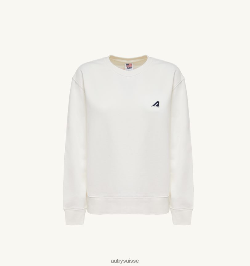 sweat col rond logo iconique blanc 28NX00284 suisse femmes Autry