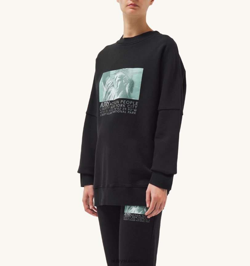 sweat logo photo liberty noir 28NX00301 suisse femmes Autry